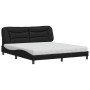 Letto con Materasso Nero 180x200 cm in Similpelle