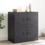 Credenza Nera 67x39x73 cm in Acciaio