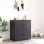 Credenza Nera 67x39x73 cm in Acciaio