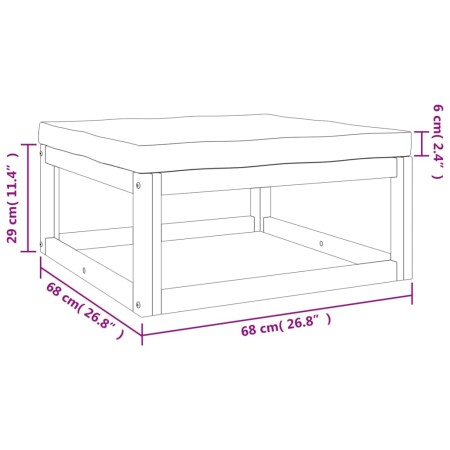 Set Salotto da Giardino 5pz con Cuscini Tortora Legno Massello