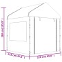 Gazebo con Tetto Bianco 13,38x2,28x2,69 m in Polietilene