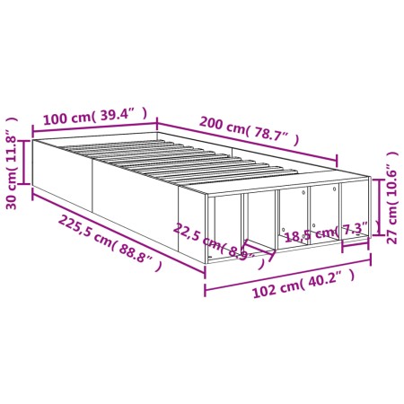 Giroletto Nero 100x200 cm in Legno Multistrato