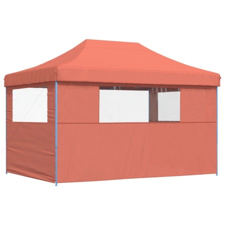 Tendone per Feste Pieghevole Pop-Up con 3 Pareti Terracotta