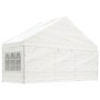 Gazebo con Tetto Bianco 8,92x5,88x3,75 m in Polietilene