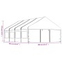 Gazebo con Tetto Bianco 8,92x5,88x3,75 m in Polietilene