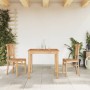 Set da Pranzo per Giardino 3 pz in Legno Massello di Teak