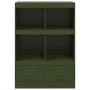 Credenza Verde Oliva 67x39x95 cm in Acciaio