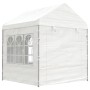 Gazebo con Tetto Bianco 8,92x2,28x2,69 m in Polietilene