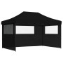 Tendone per Feste Pieghevole Pop-Up con 3 Pareti Nero