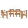 Set da Pranzo per Giardino 5 pz in Legno Massello di Teak