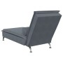 Chaise Longue Massaggi con Capezzale Grigio Scuro in Velluto