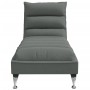 Chaise Longue Massaggi con Cuscini Grigio Scuro in Tessuto