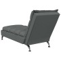 Chaise Longue Massaggi con Cuscini Grigio Scuro in Tessuto