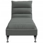 Chaise Longue con Cuscini Grigio Scuro in Tessuto