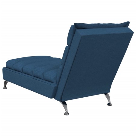 Chaise Longue con Cuscini Blu in Tessuto