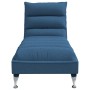 Chaise Longue Massaggi con Cuscini Blu in Tessuto