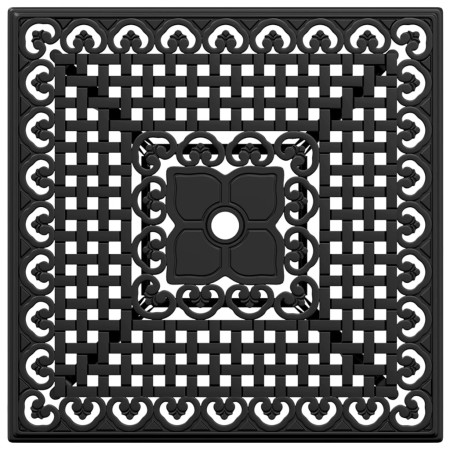 Tavolo da Giardino Nero 80x80x75 cm in Alluminio Pressofuso