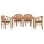 Set da Pranzo per Giardino 5 pz in Legno Massello di Teak