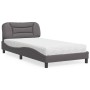 Letto Materasso Grigio 100x200 cm in Similpelle