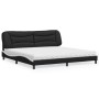 Letto con Materasso Nero e Bianco 200x200cm in Similpelle