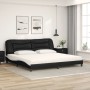 Letto con Materasso Nero e Bianco 200x200cm in Similpelle