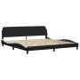 Letto con Materasso Nero e Bianco 200x200cm in Similpelle