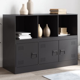 Credenza Nera 99x39x73 cm in Acciaio