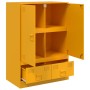 Credenza Giallo Senape 67x39x95 cm in Acciaio