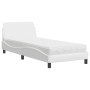 Letto con Materasso Bianco 90x200 cm in Similpelle