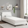 Letto con Materasso Bianco 90x200 cm in Similpelle