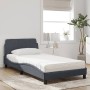 Letto con Materasso Grigio Scuro 100x200 cm in Velluto