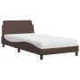 Letto con Materasso Marrone 100x200cm in Similpelle