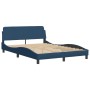 Letto con Materasso Blu 140x190 cm in Tessuto