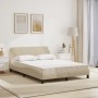 Letto con Materasso Crema 140x200 cm in Tessuto