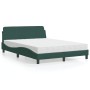 Letto con Materasso Verde Scuro 140x200 cm in Velluto