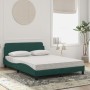 Letto con Materasso Verde Scuro 140x200 cm in Velluto