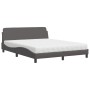 Letto con Materasso Grigio 160x200 cm in Similpelle