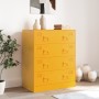 Credenza Giallo Senape 67x39x83 cm in Acciaio