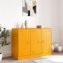 Credenza Giallo Senape 99x39x73 cm in Acciaio