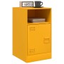 Comodini 2 pz Giallo Senape 34,5x39x62 cm in Acciaio