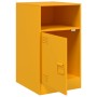 Comodini 2 pz Giallo Senape 34,5x39x62 cm in Acciaio