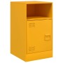 Comodini 2 pz Giallo Senape 34,5x39x62 cm in Acciaio