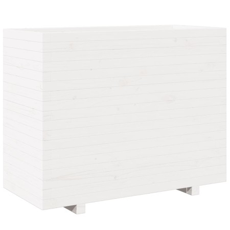 Fioriera da Giardino Bianca 90x40x72,5cm Legno Massello di Pino