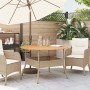 Tavolo Giardino Piano Legno Acacia Beige Ø110x71 cm Polyrattan