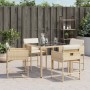 Sedie da Giardino con Cuscini 4 pz Beige in Polyrattan