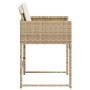 Sedie da Giardino con Cuscini 4 pz Beige in Polyrattan