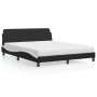 Letto con Materasso Nero e Bianco 160x200cm Similpelle