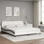 Letto con Materasso Bianco e Nero 180x200cm Similpelle