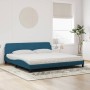 Letto con Materasso Blu 200x200 cm Velluto