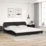 Letto con Materasso Nero 200x200 cm in Similpelle